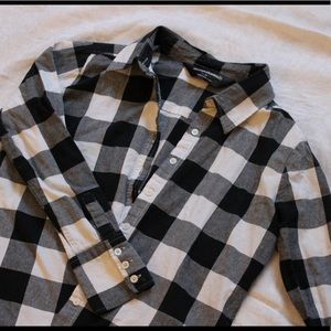 Normal Kamala Plaid Flannel Black and White